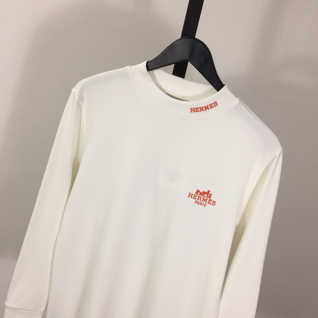 Hermes Logo Long Sleeve Tee - DesignerGu