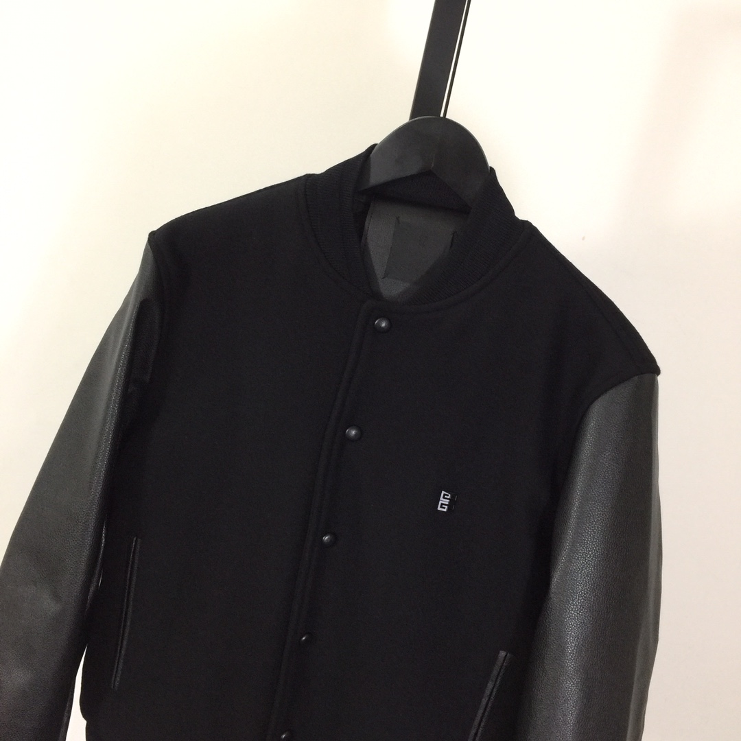 Givenchy Varsity Jacket In Wool And Leather With 4G Detail - DesignerGu