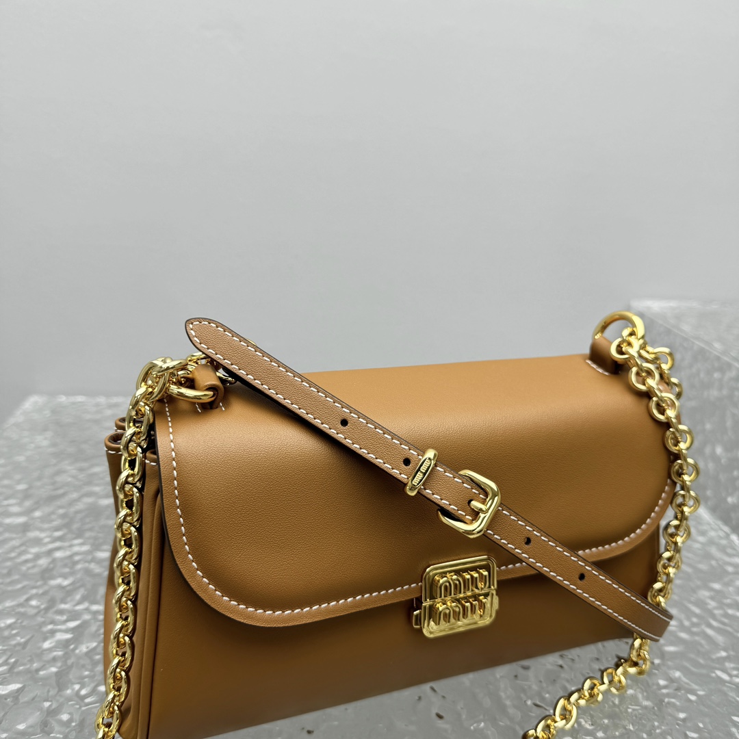 Miu Miu Leather Shoulder Bag - DesignerGu