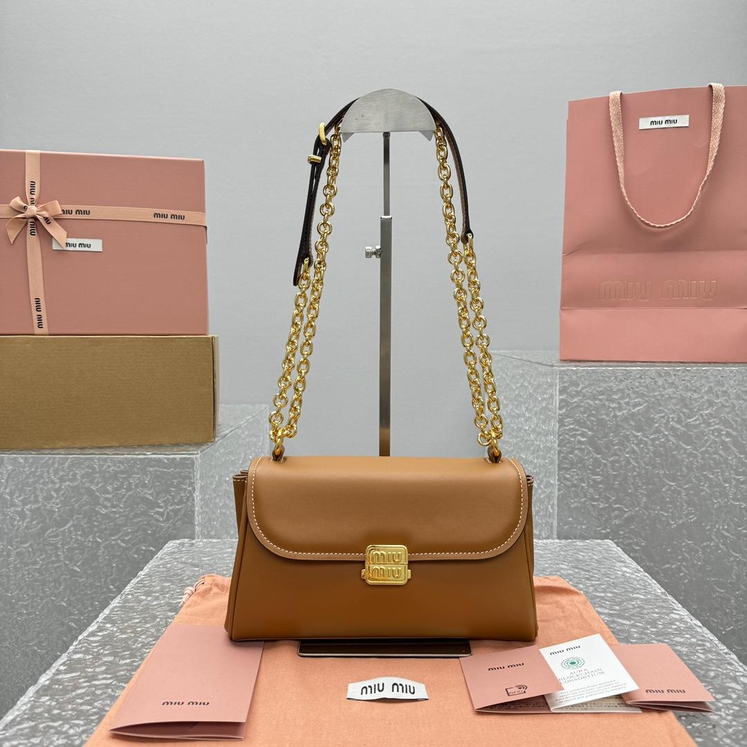 Miu Miu Leather Shoulder Bag - DesignerGu