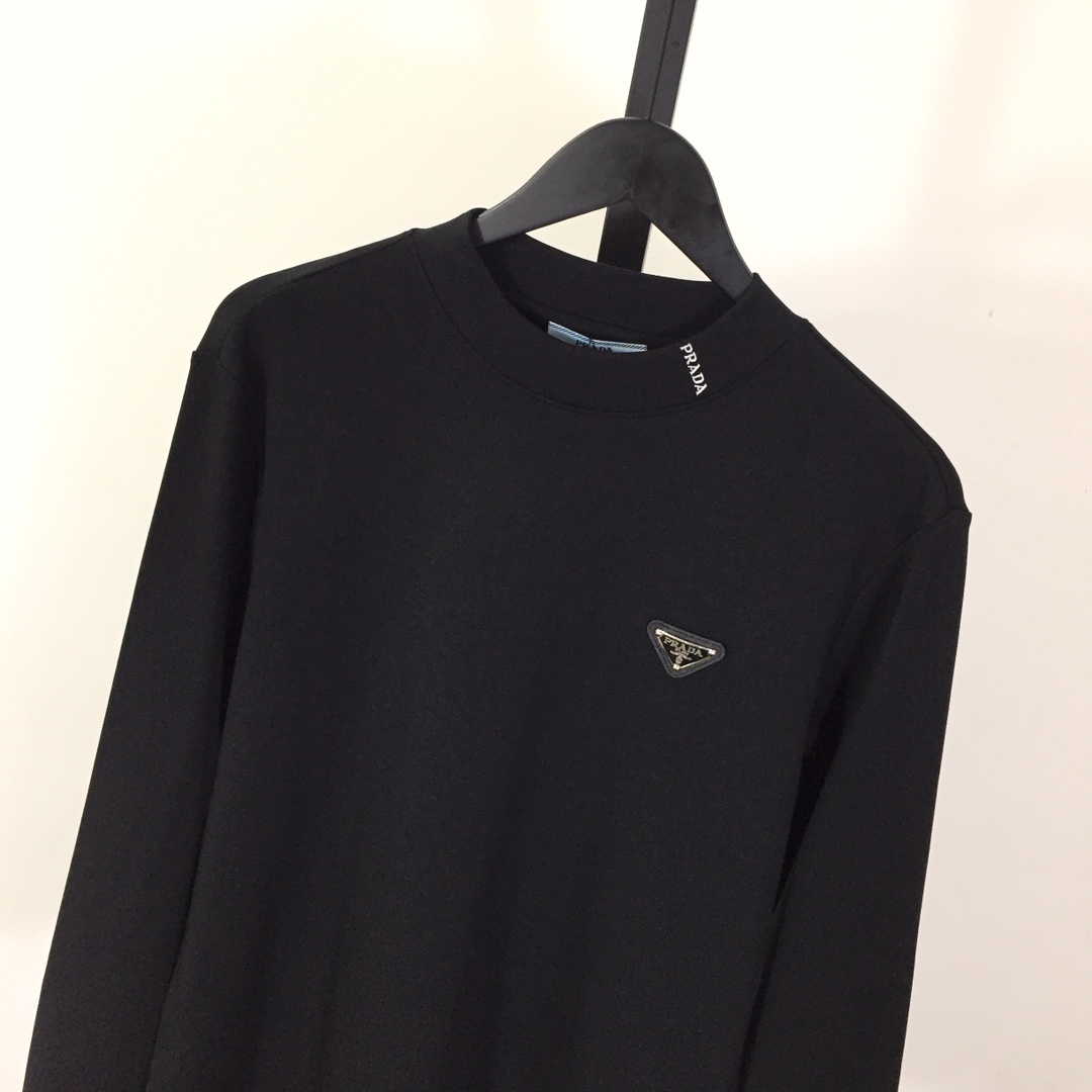 Prada Long-sleeved Cotton T-shirt - DesignerGu