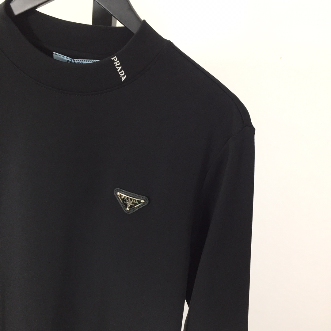 Prada Long-sleeved Cotton T-shirt - DesignerGu