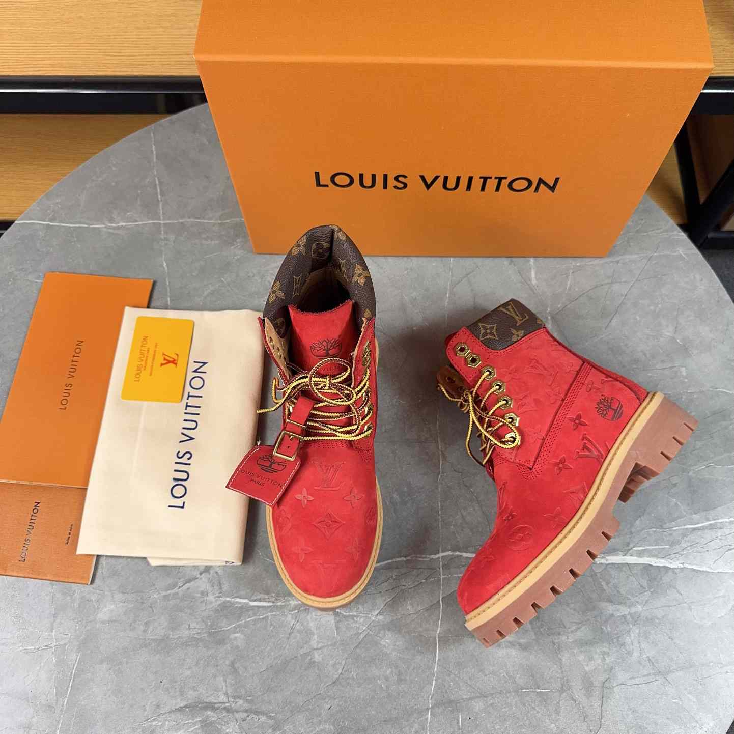 Louis Vuitton x Timberland Monogram Ankle Boot - DesignerGu