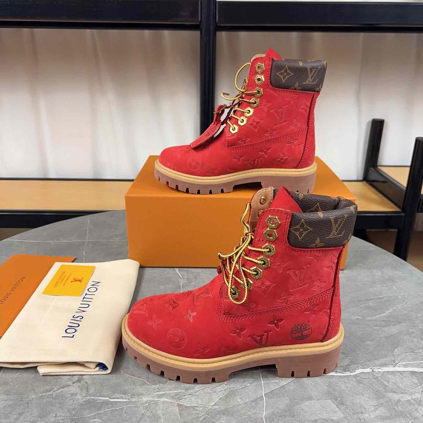 Louis Vuitton x Timberland Monogram Ankle Boot - DesignerGu