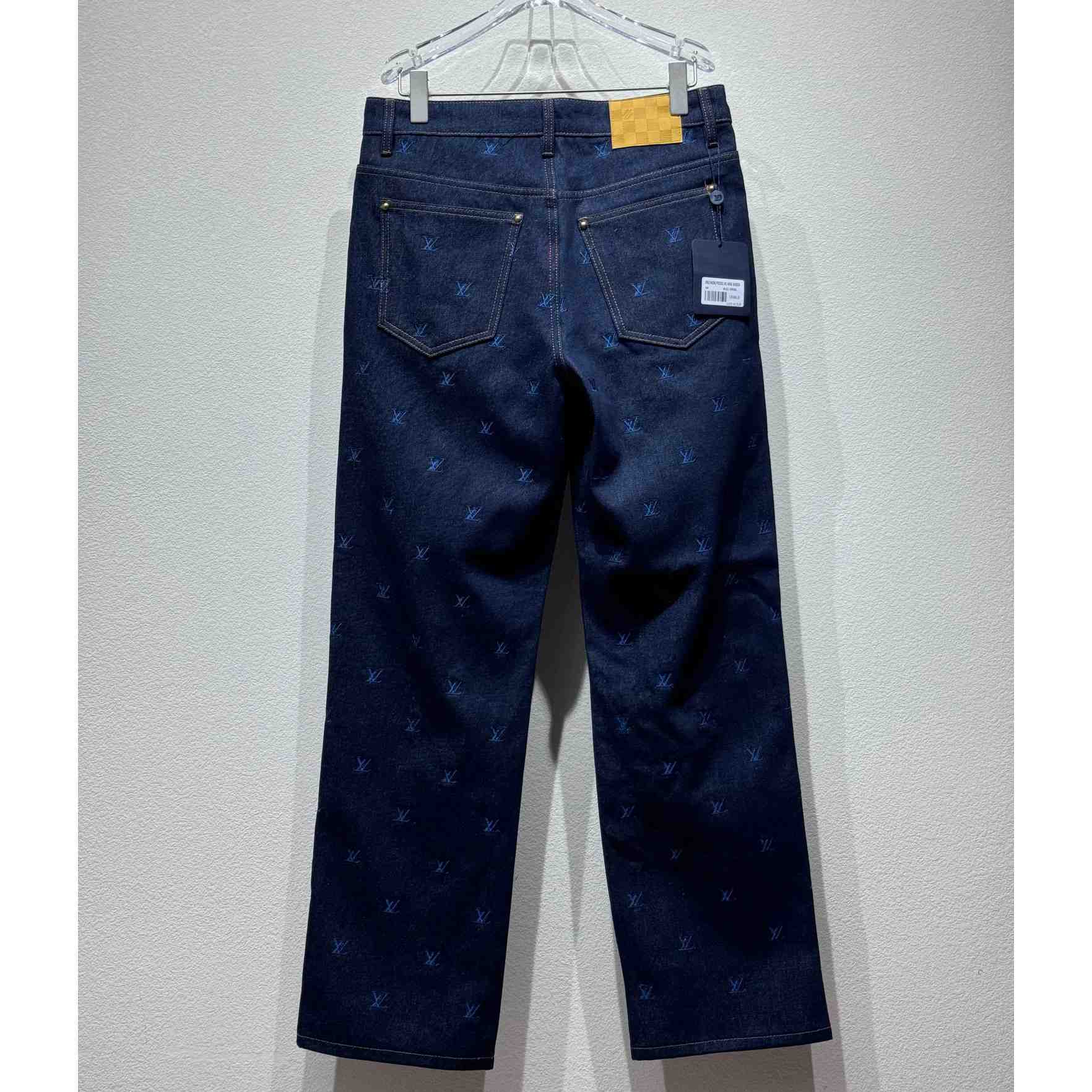 Louis Vuitton LV Blason Embroidered Denim Pants    1AFY23 - DesignerGu