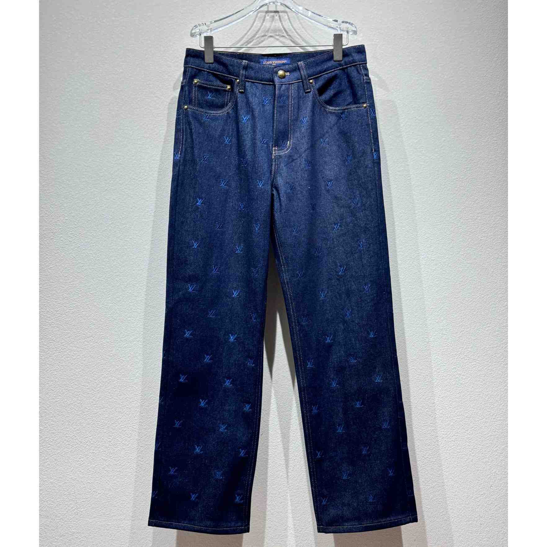 Louis Vuitton LV Blason Embroidered Denim Pants    1AFY23 - DesignerGu