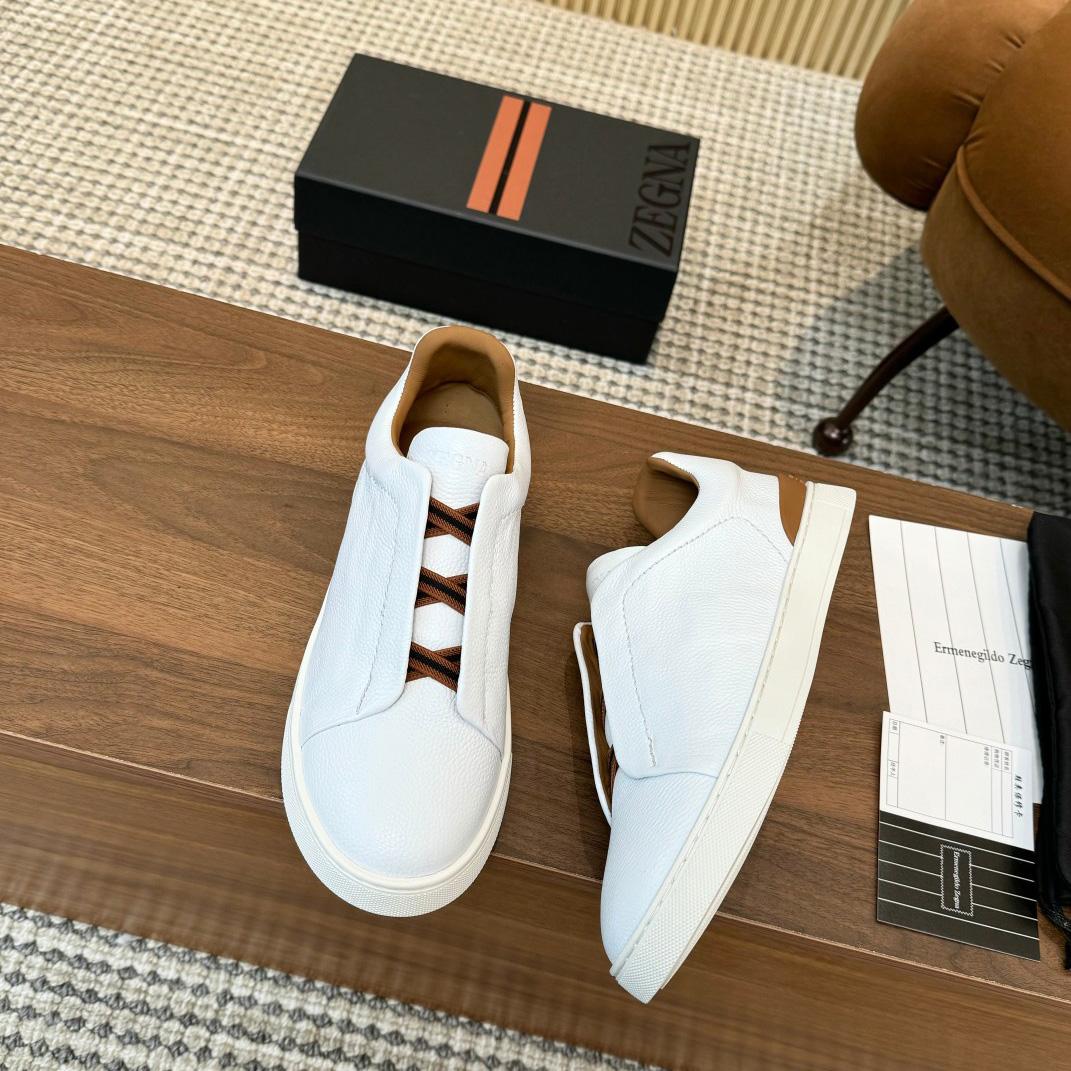 Zegna Leather Sneakers - DesignerGu