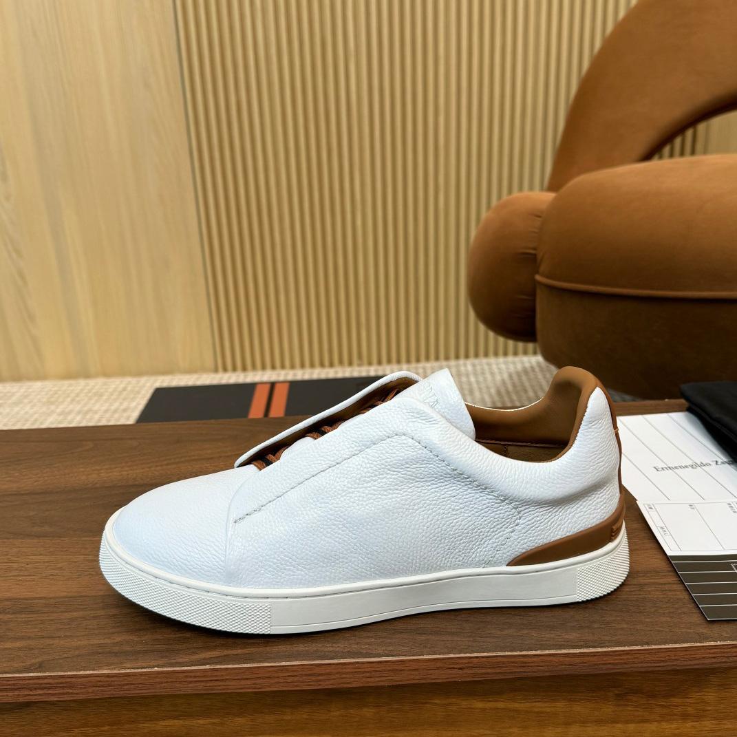 Zegna Leather Sneakers - DesignerGu