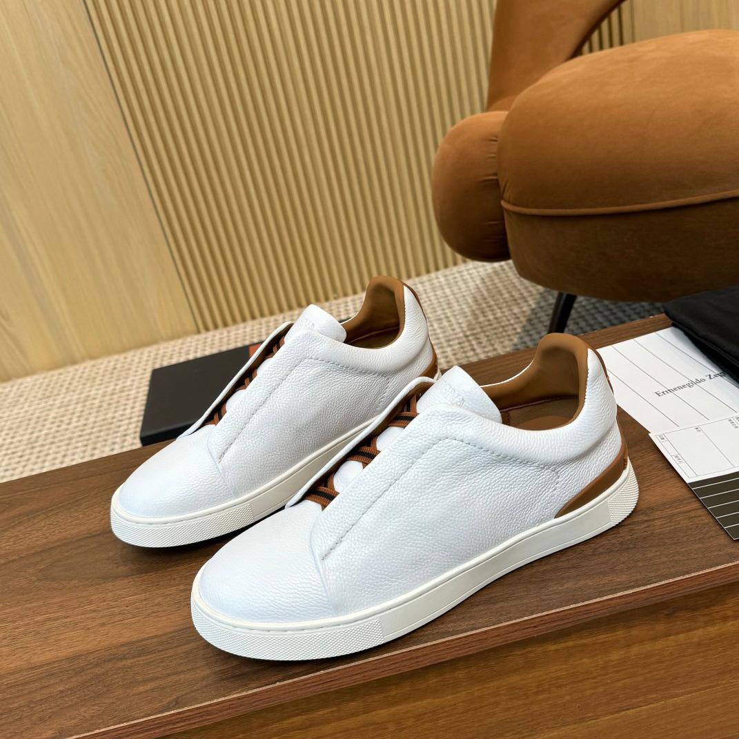 Zegna Leather Sneakers - DesignerGu