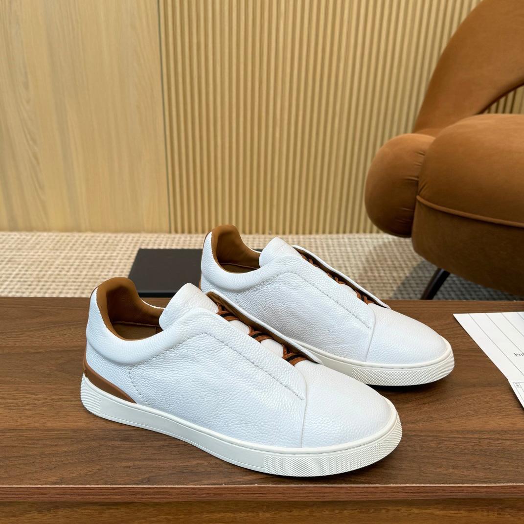 Zegna Leather Sneakers - DesignerGu