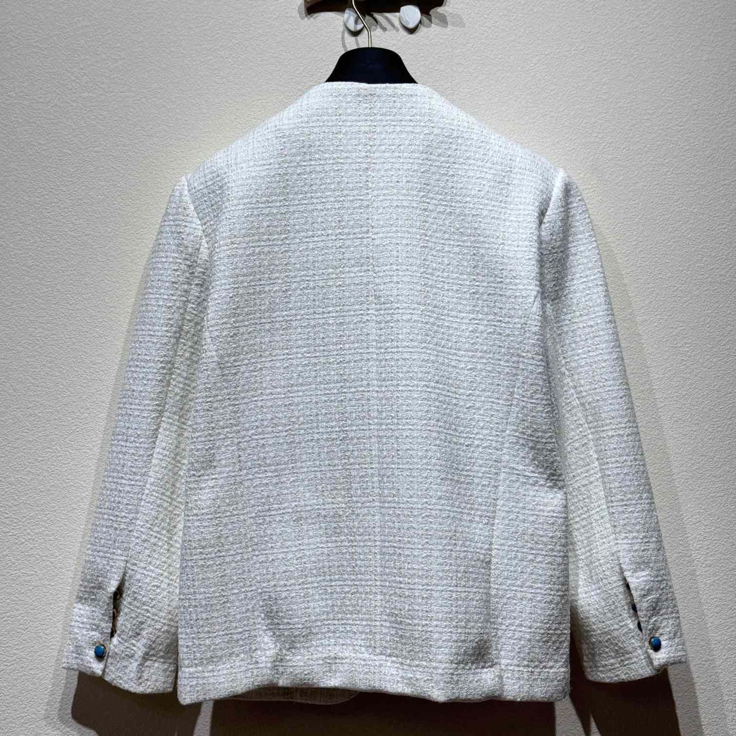 Louis Vuitton Damier Collarless Tweed Jacket    - DesignerGu