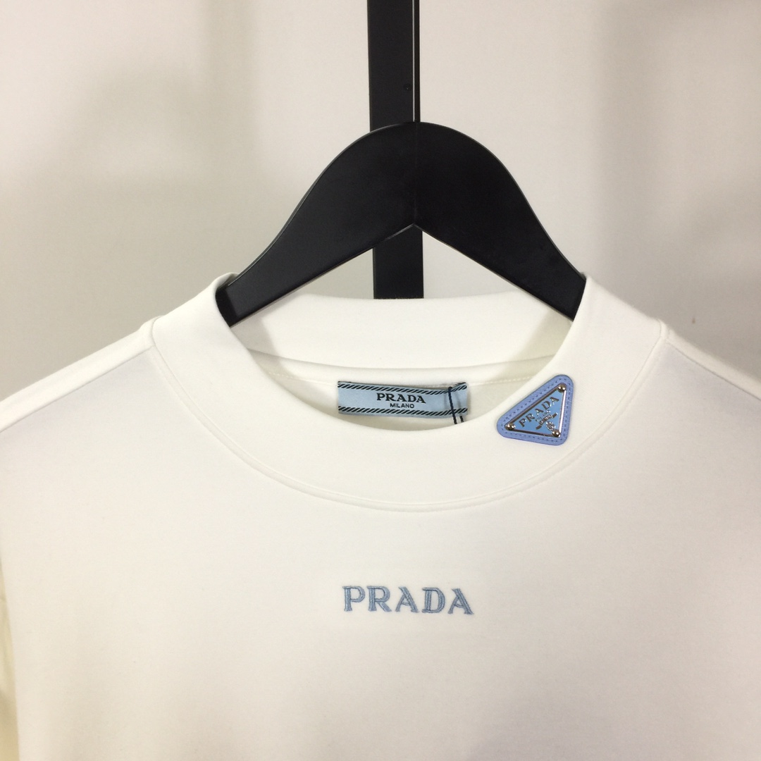 Prada Long-sleeved Cotton T-shirt - DesignerGu