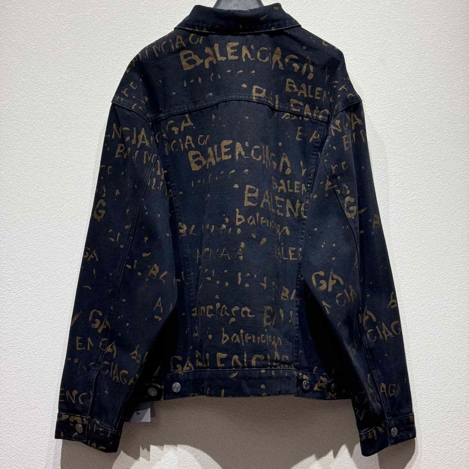 Balenciaga Bleachy Allover Denim Jacket - DesignerGu