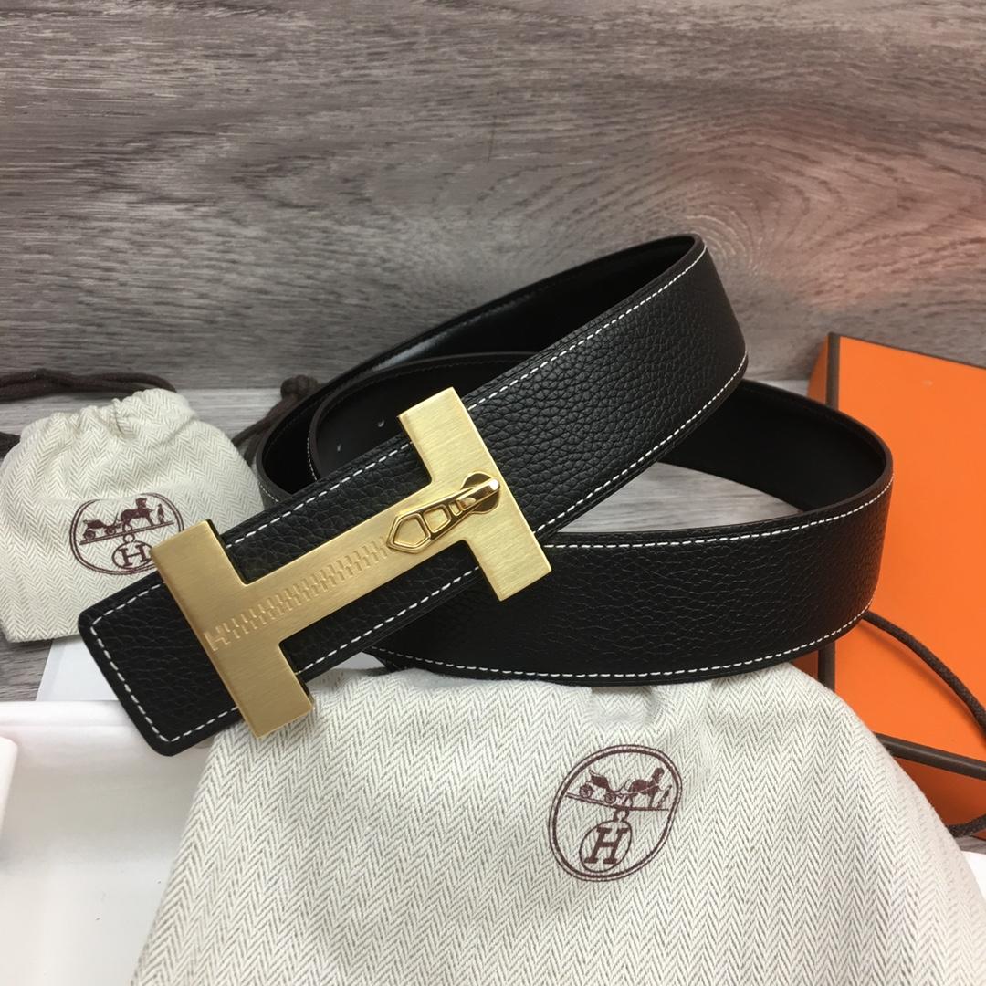 Hermes Leather H Buckle Belt - DesignerGu