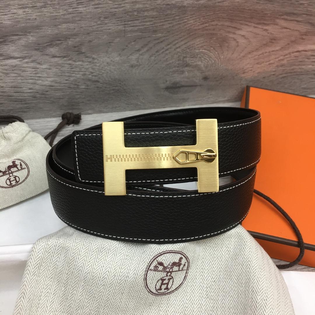 Hermes Leather H Buckle Belt - DesignerGu