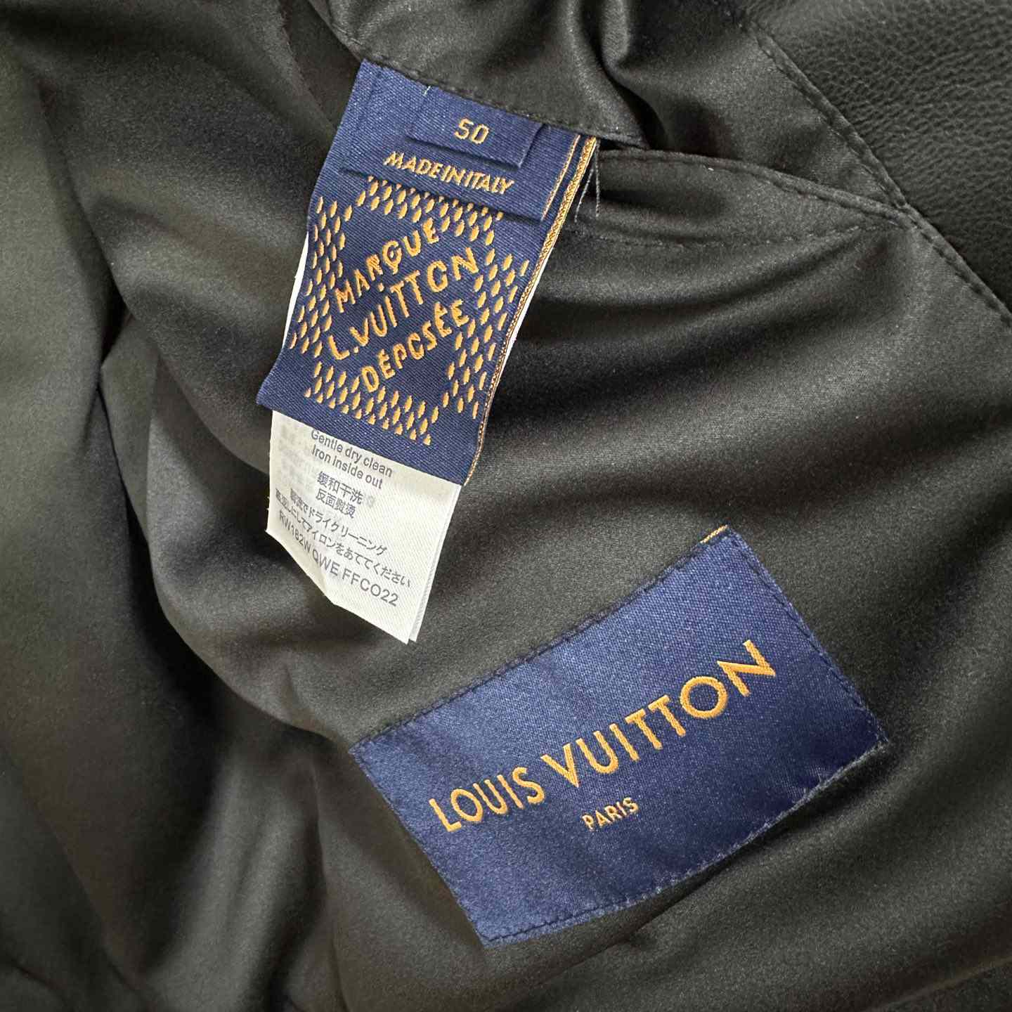 Louis Vuitton Embroidered Leather Bomber Jacket   - DesignerGu