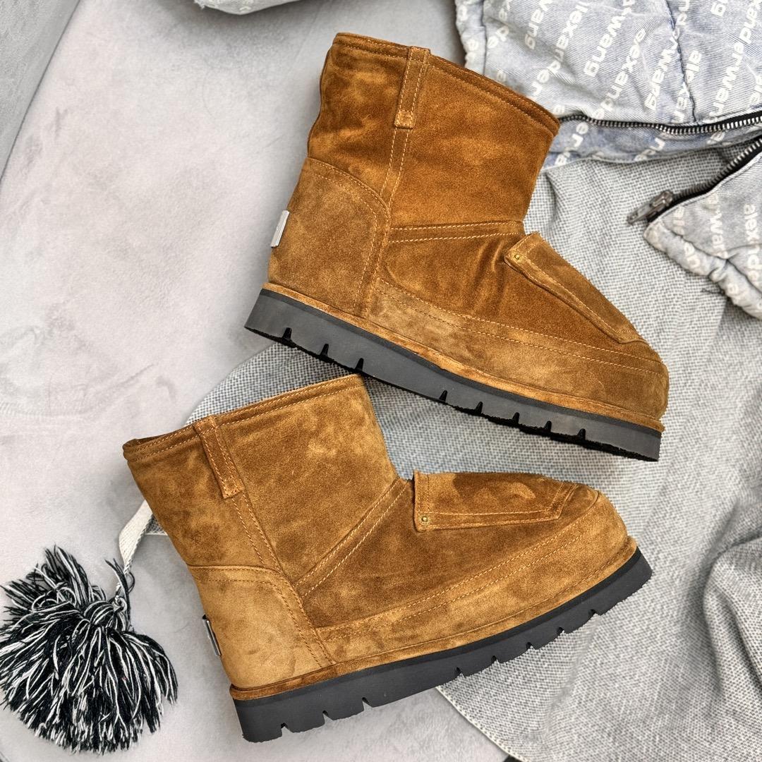 Acne Studios Tobacco Brown Shearling Leather Boots - DesignerGu