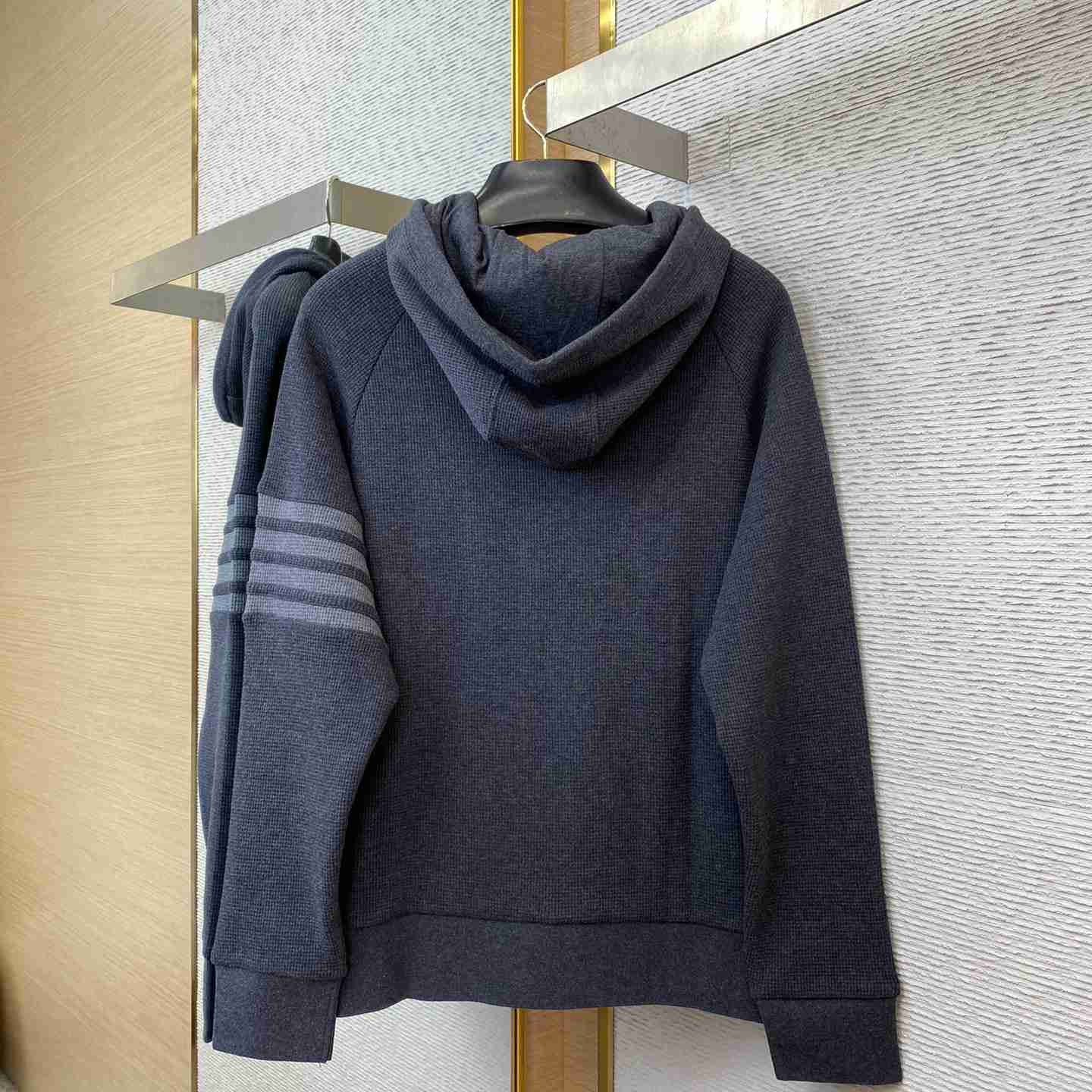 Thom Browne 4-Bar Zip-Up Cashmere Hoodie - DesignerGu