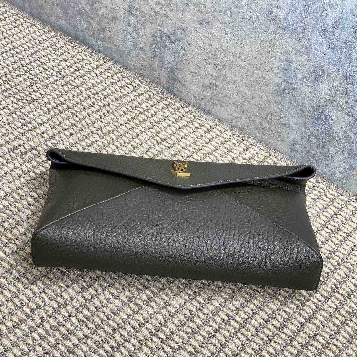 Saint Laurent Cassandre Large Envelope Pouch In Lambskin - DesignerGu