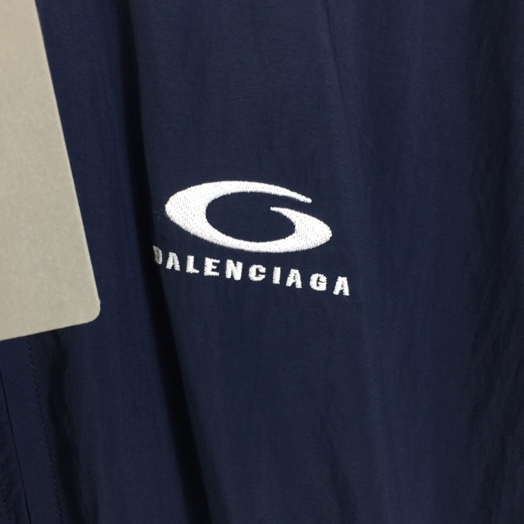 Balenciaga Loop Sports Icon Large Tracksuit Jacket In Navy Blue - DesignerGu