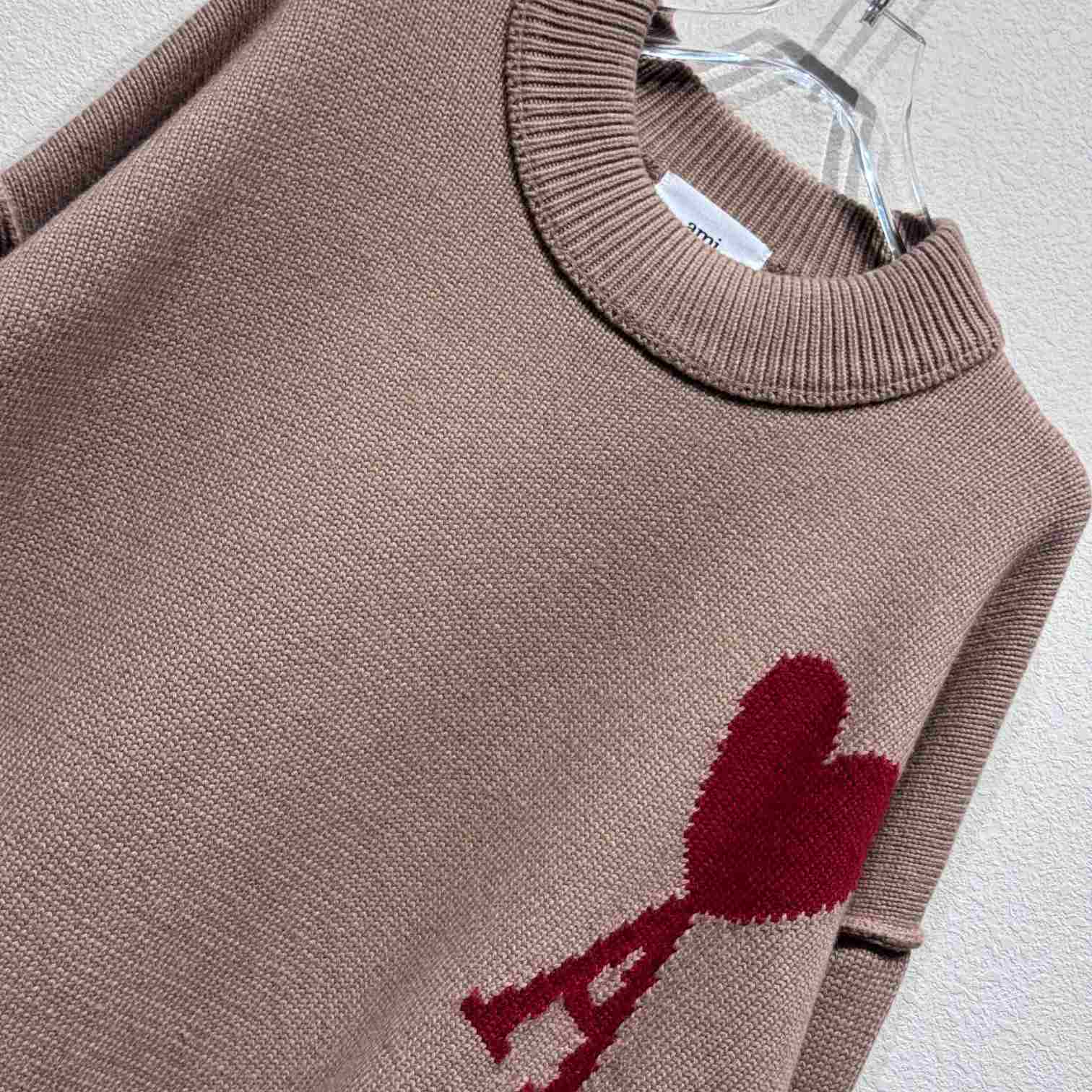 AMI Paris Red Ami de Coeur Sweater - DesignerGu