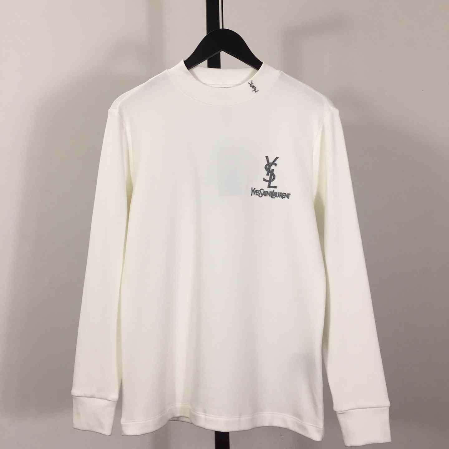 Saint Laurent Logo Long Sleeve Tee - DesignerGu