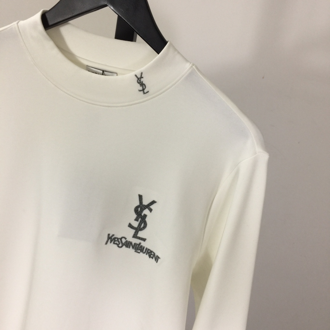 Saint Laurent Logo Long Sleeve Tee - DesignerGu