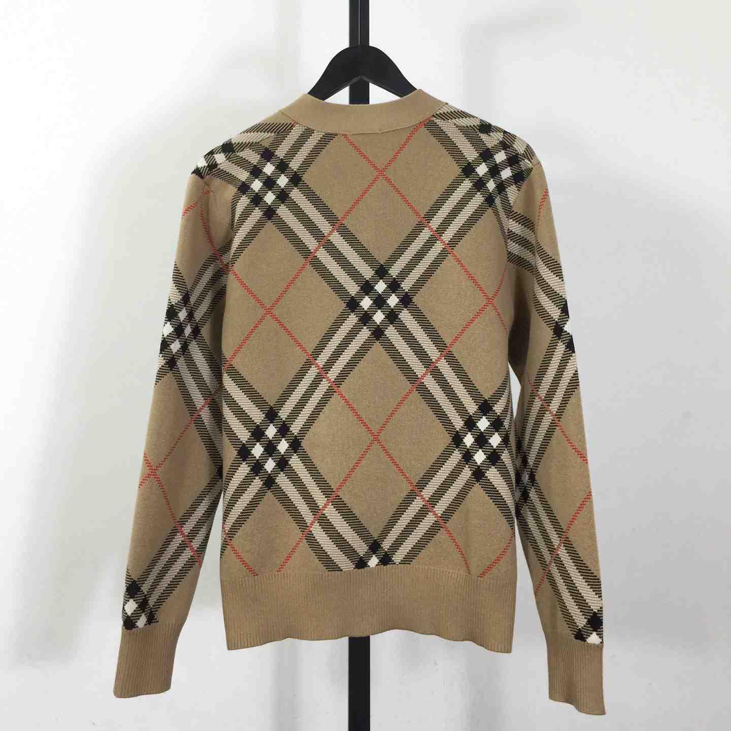 Burberry Check Wool Blend Cardigan - DesignerGu