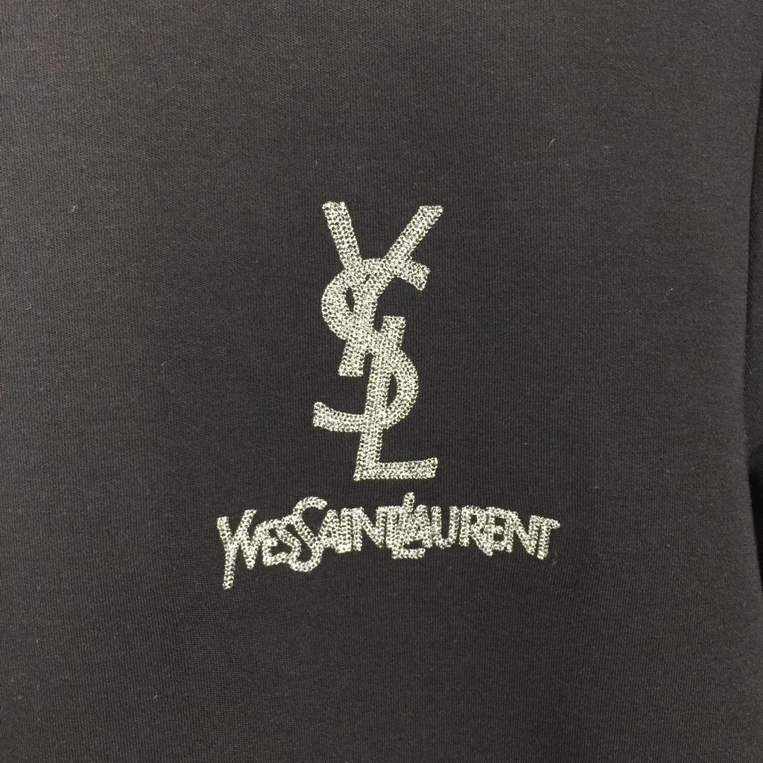 Saint Laurent Logo Long Sleeve Tee - DesignerGu