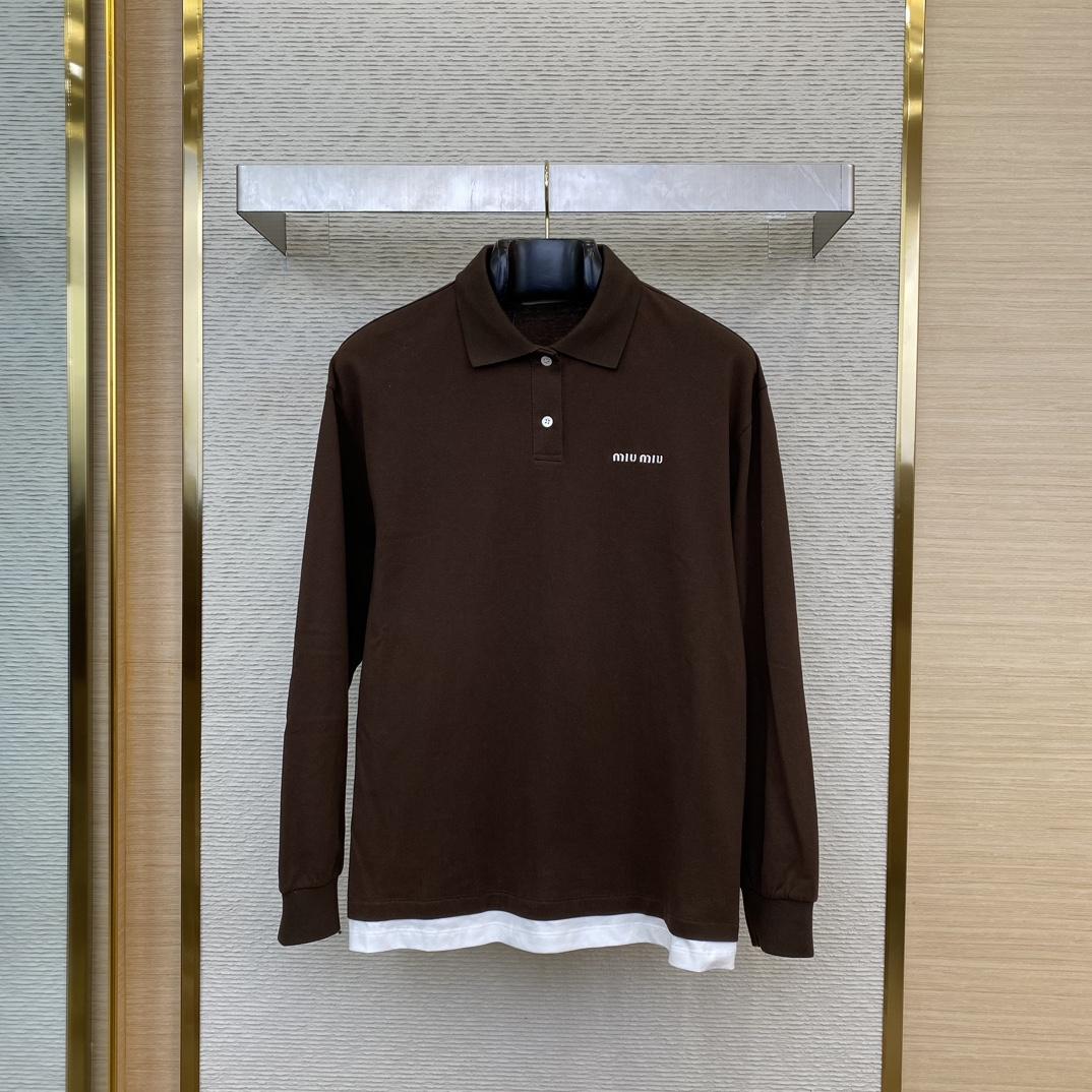 Miu Miu Piqué and Jersey Polo Shirt - DesignerGu