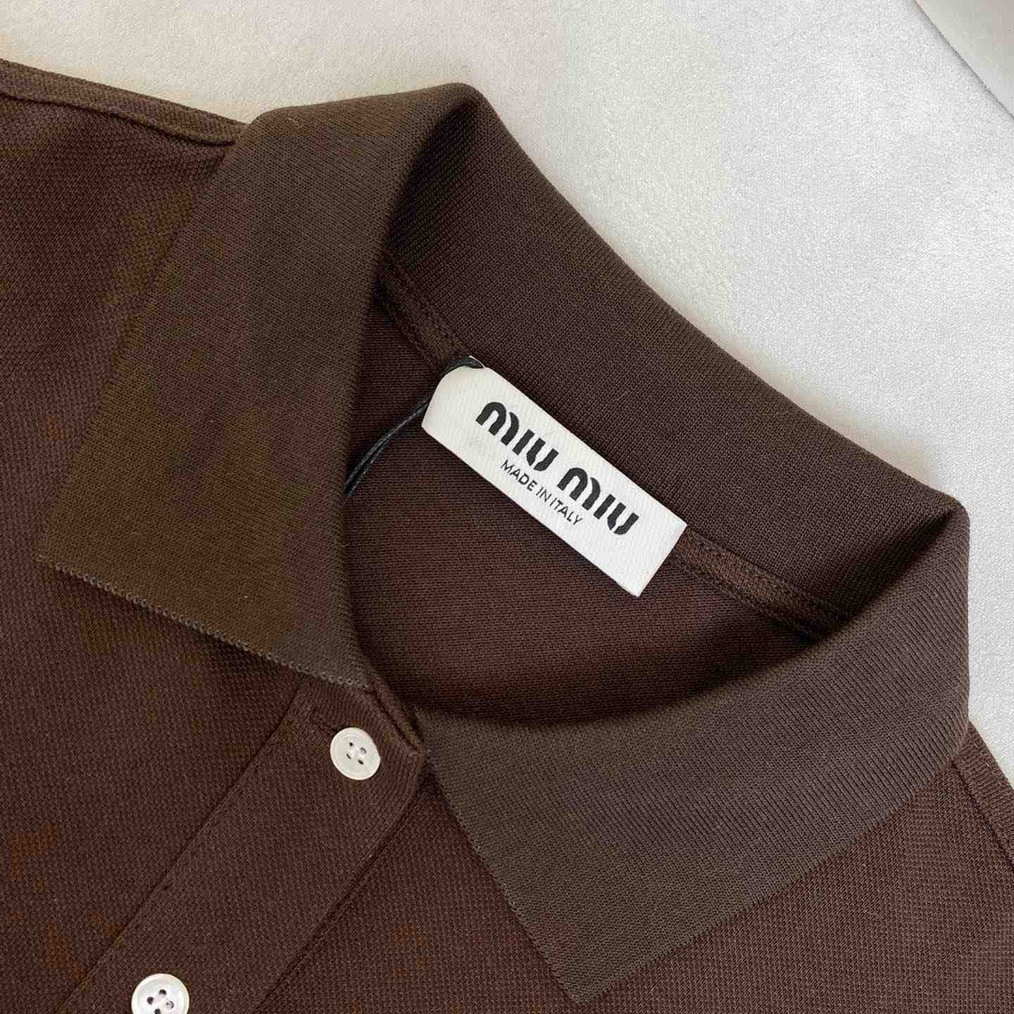 Miu Miu Piqué and Jersey Polo Shirt - DesignerGu