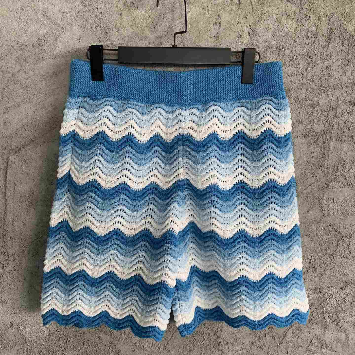 Casablanca Blue Wavy Shorts - DesignerGu