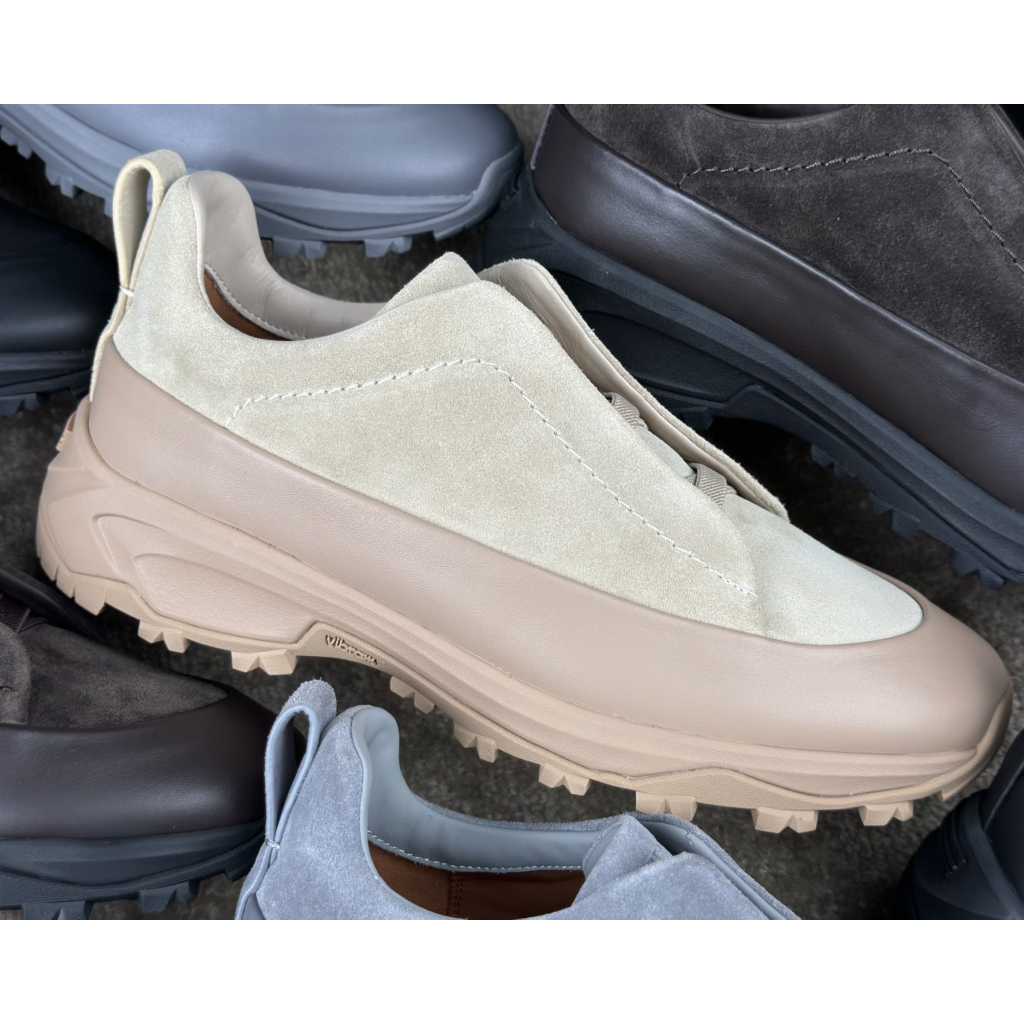 Zegna Suede And Leather Triple Stitch™ Monte Sneakers - DesignerGu