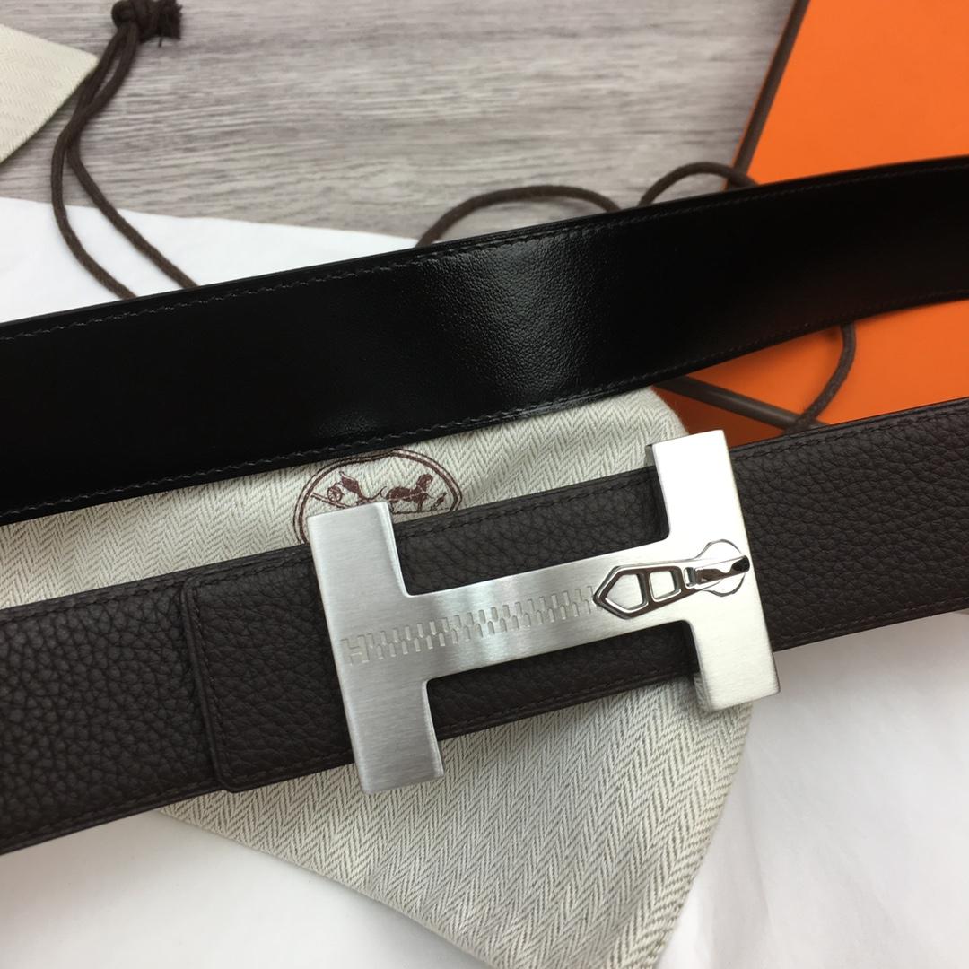 Hermes Leather H Buckle Belt - DesignerGu