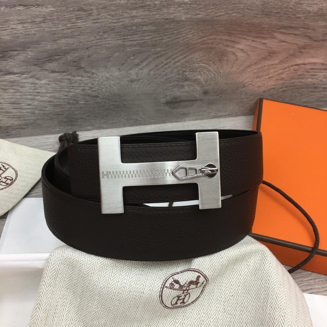 Hermes Leather H Buckle Belt - DesignerGu