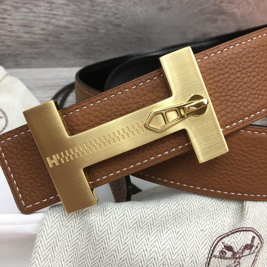 Hermes Leather H Buckle Belt - DesignerGu