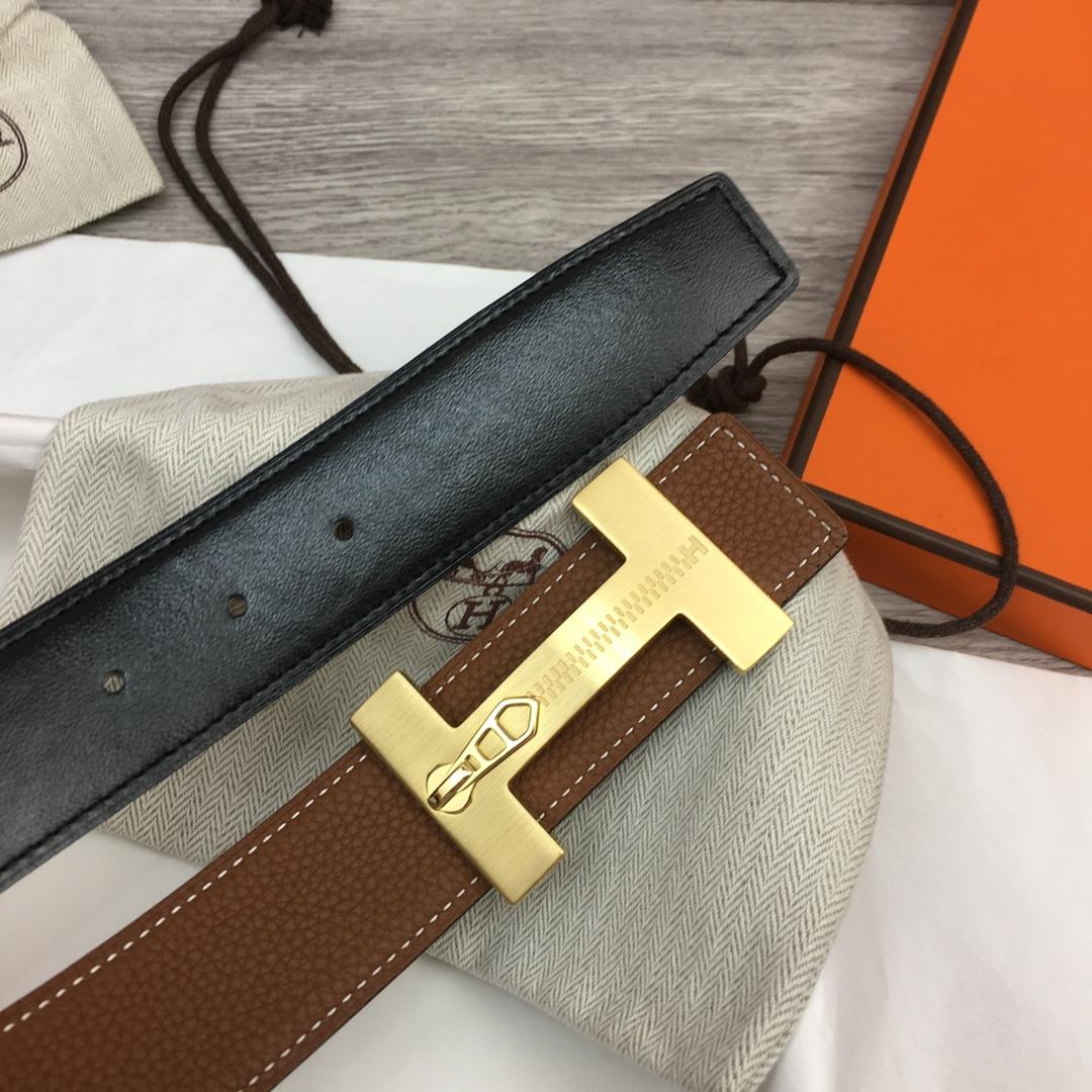 Hermes Leather H Buckle Belt - DesignerGu