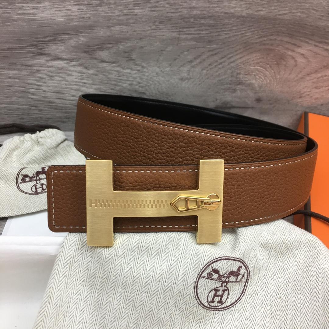 Hermes Leather H Buckle Belt - DesignerGu