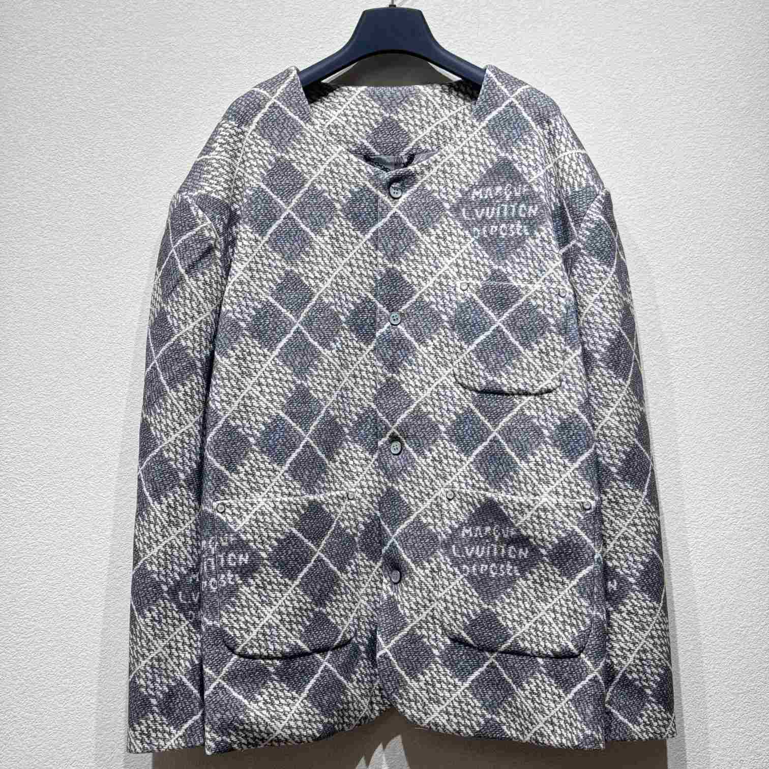 Louis Vuitton Chic Collarless Wool Jacket   1AGIZY - DesignerGu