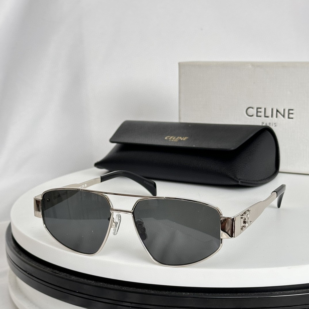 Celine Triomphe Metal 03 Sunglasses In Metal - DesignerGu