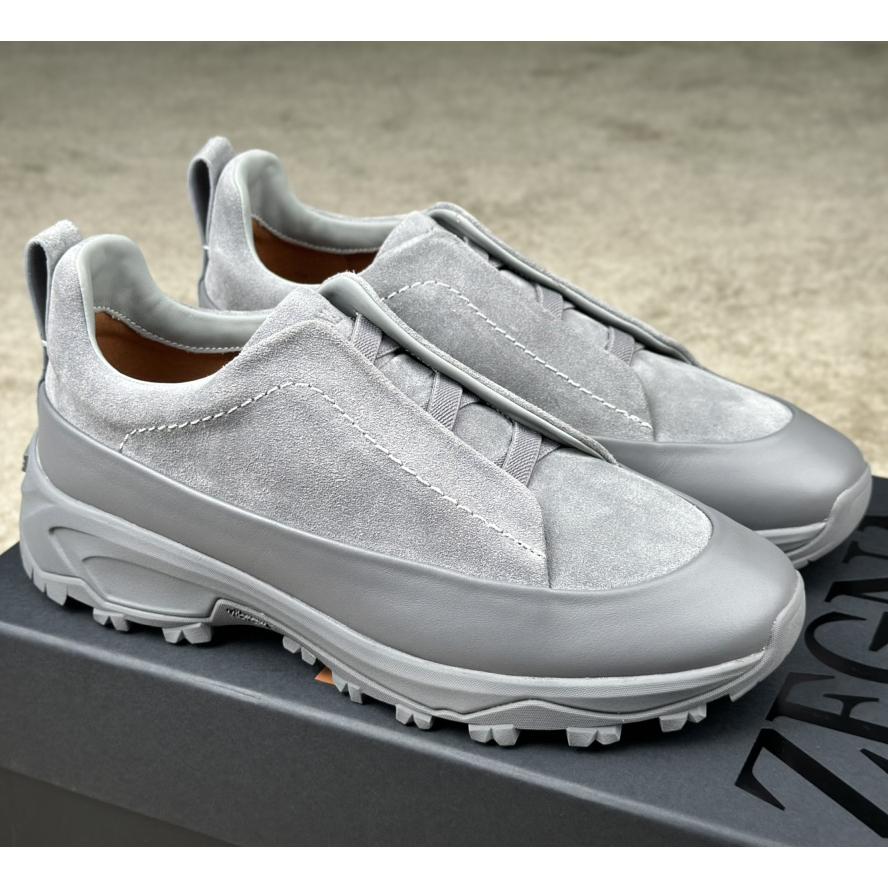 Zegna Suede And Leather Triple Stitch™ Monte Sneakers - DesignerGu