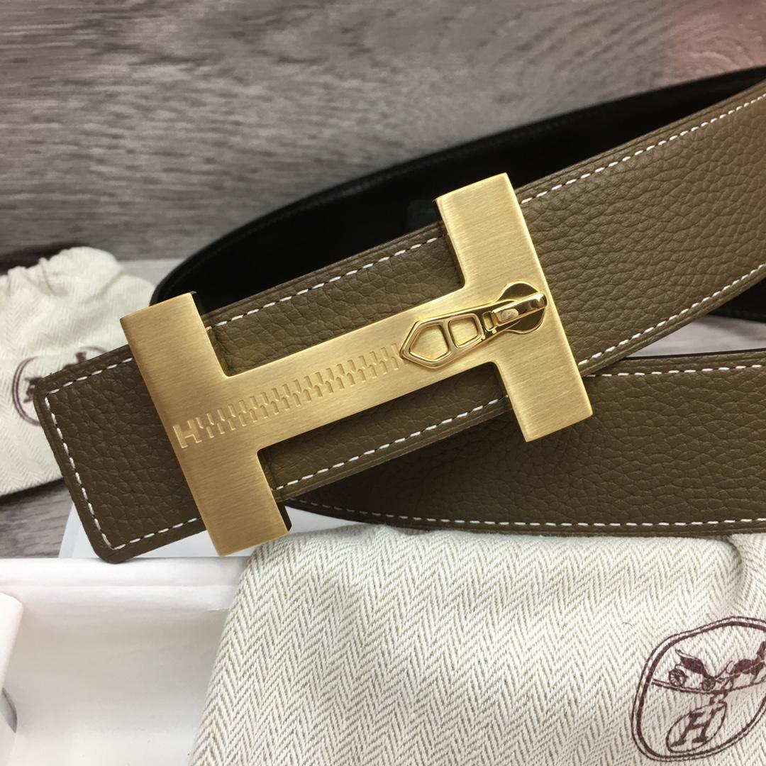 Hermes Leather H Buckle Belt - DesignerGu