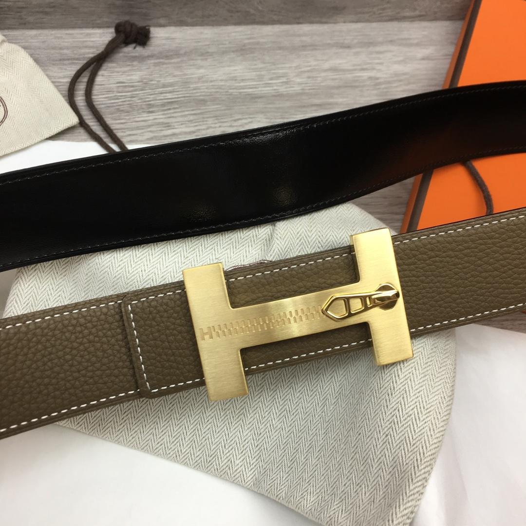 Hermes Leather H Buckle Belt - DesignerGu