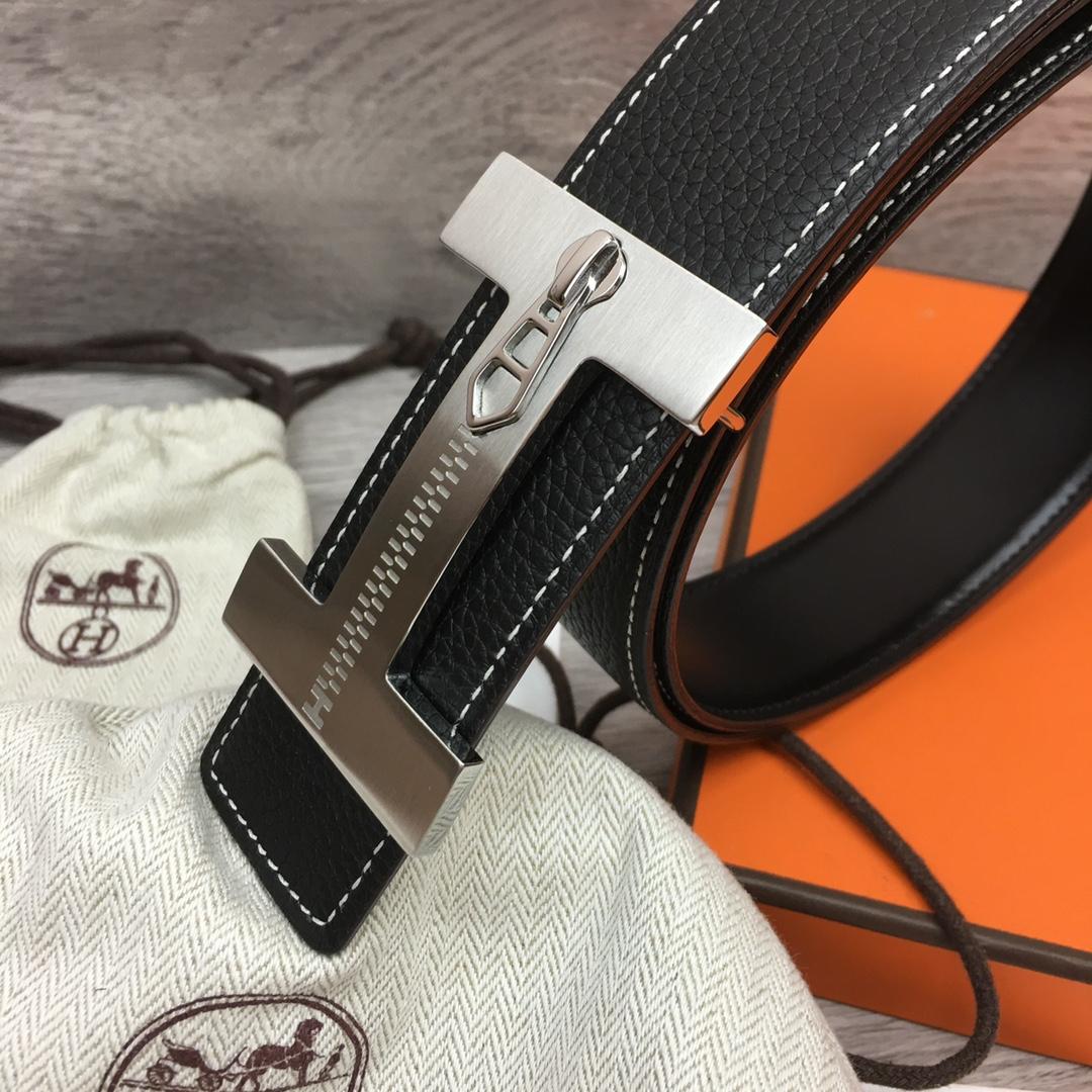 Hermes Leather H Buckle Belt - DesignerGu