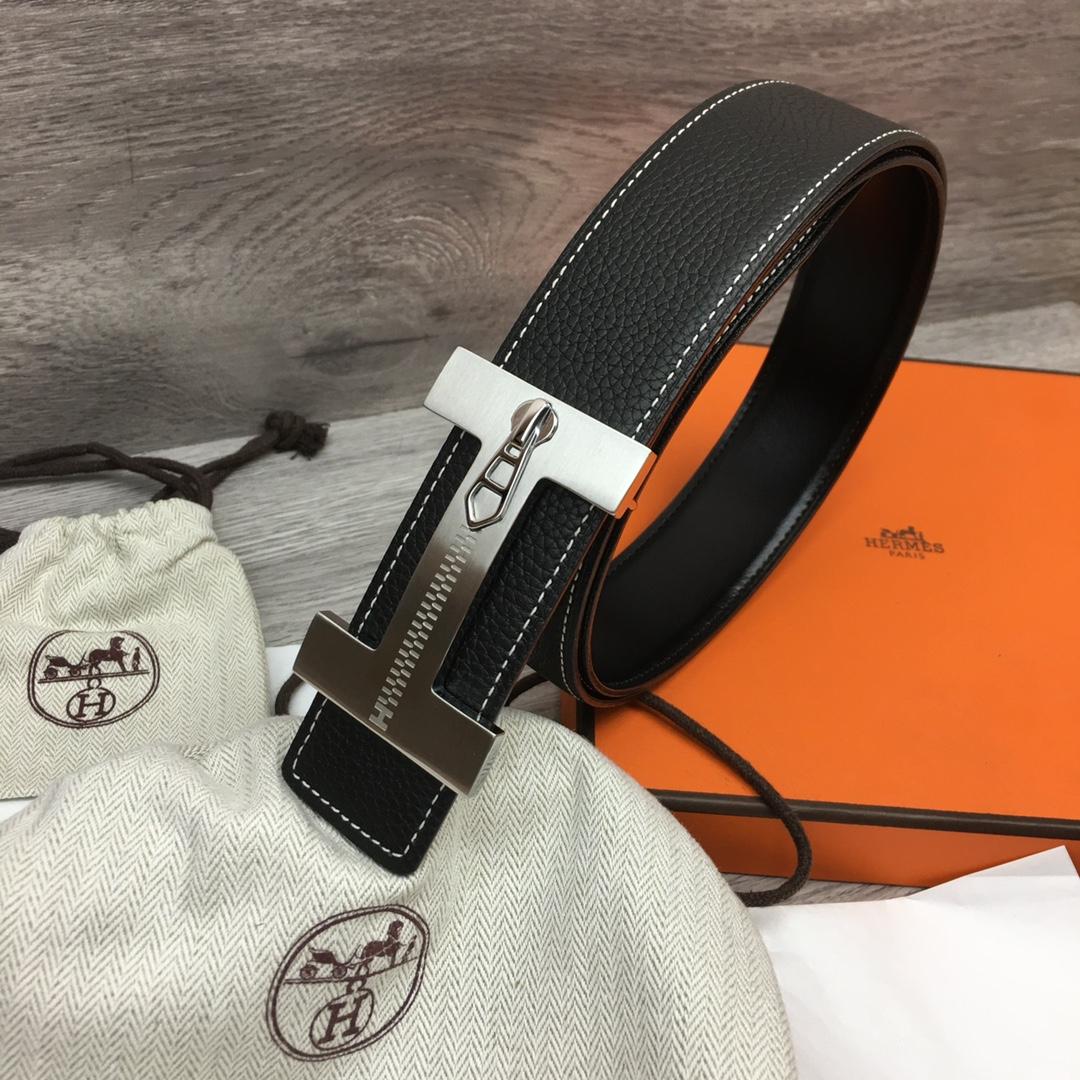 Hermes Leather H Buckle Belt - DesignerGu