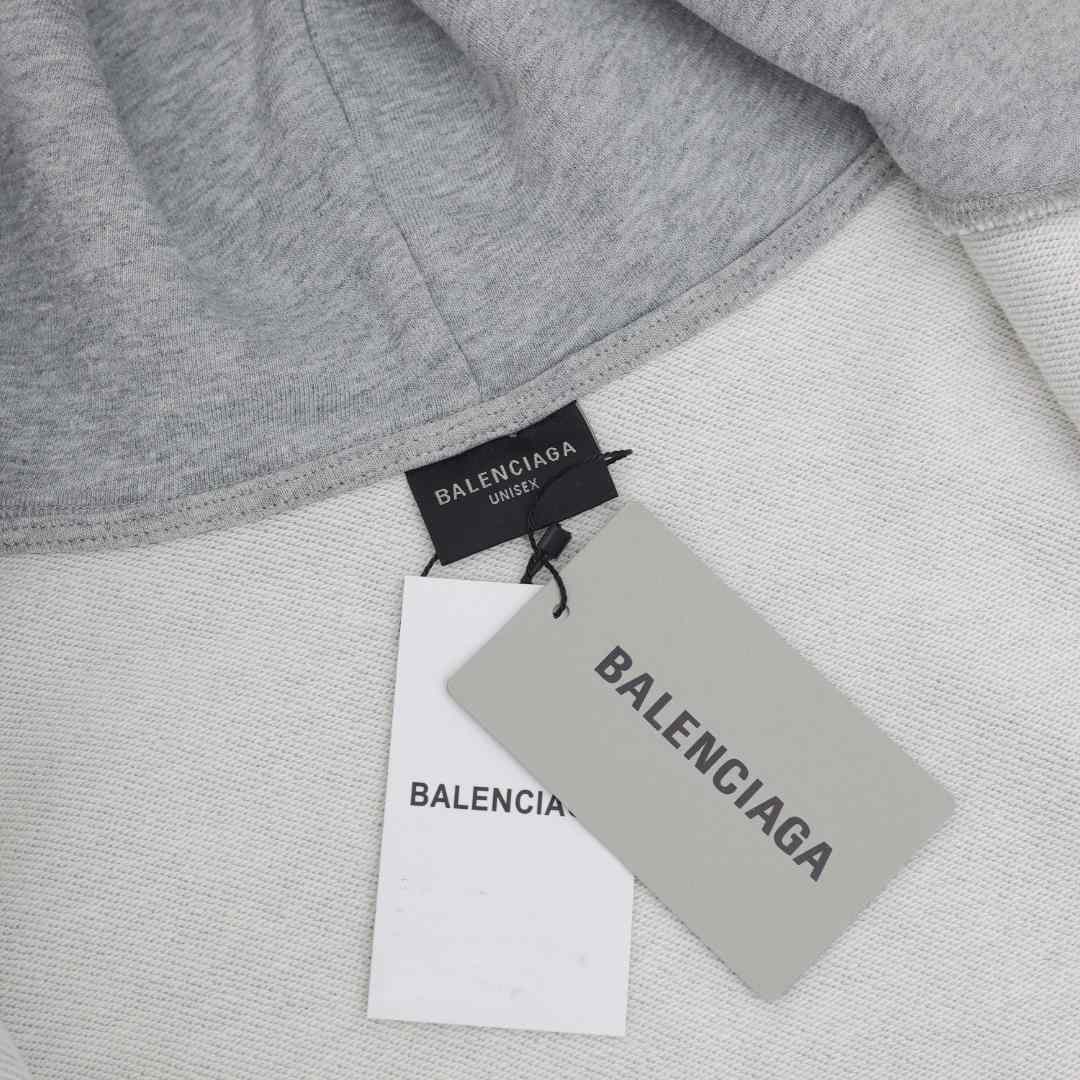 Balenciaga Planet Earth Zip-Up Hoodie Regular Fit In Heather Grey - DesignerGu