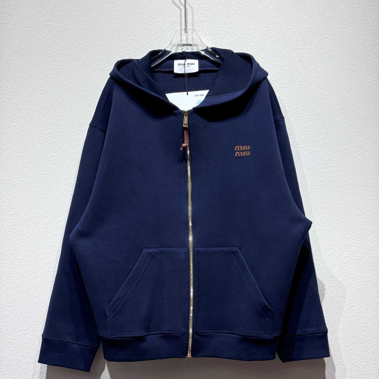 Miu Miu Jersey Hoodie Jacket - DesignerGu