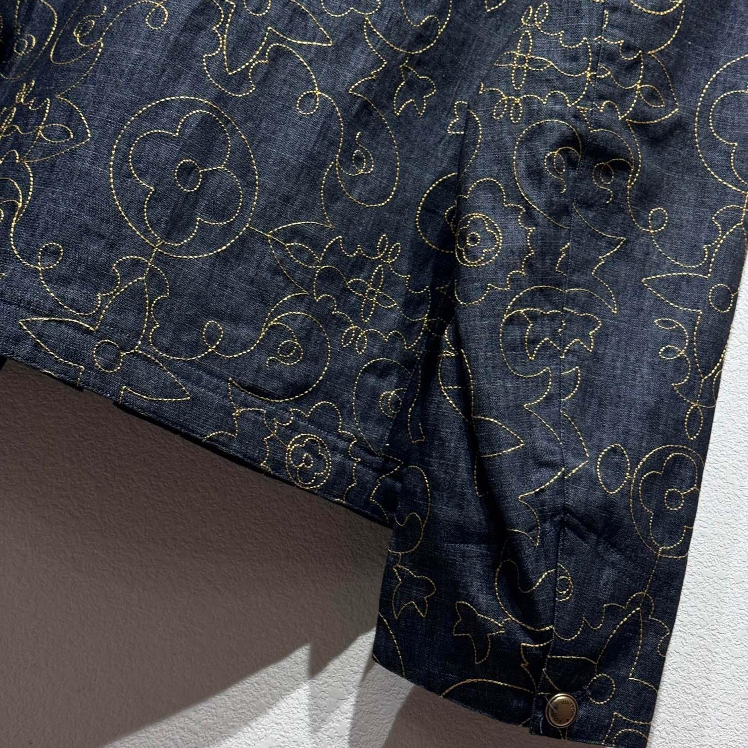 Louis Vuitton Embroidered Denim Workwear Jacket   - DesignerGu