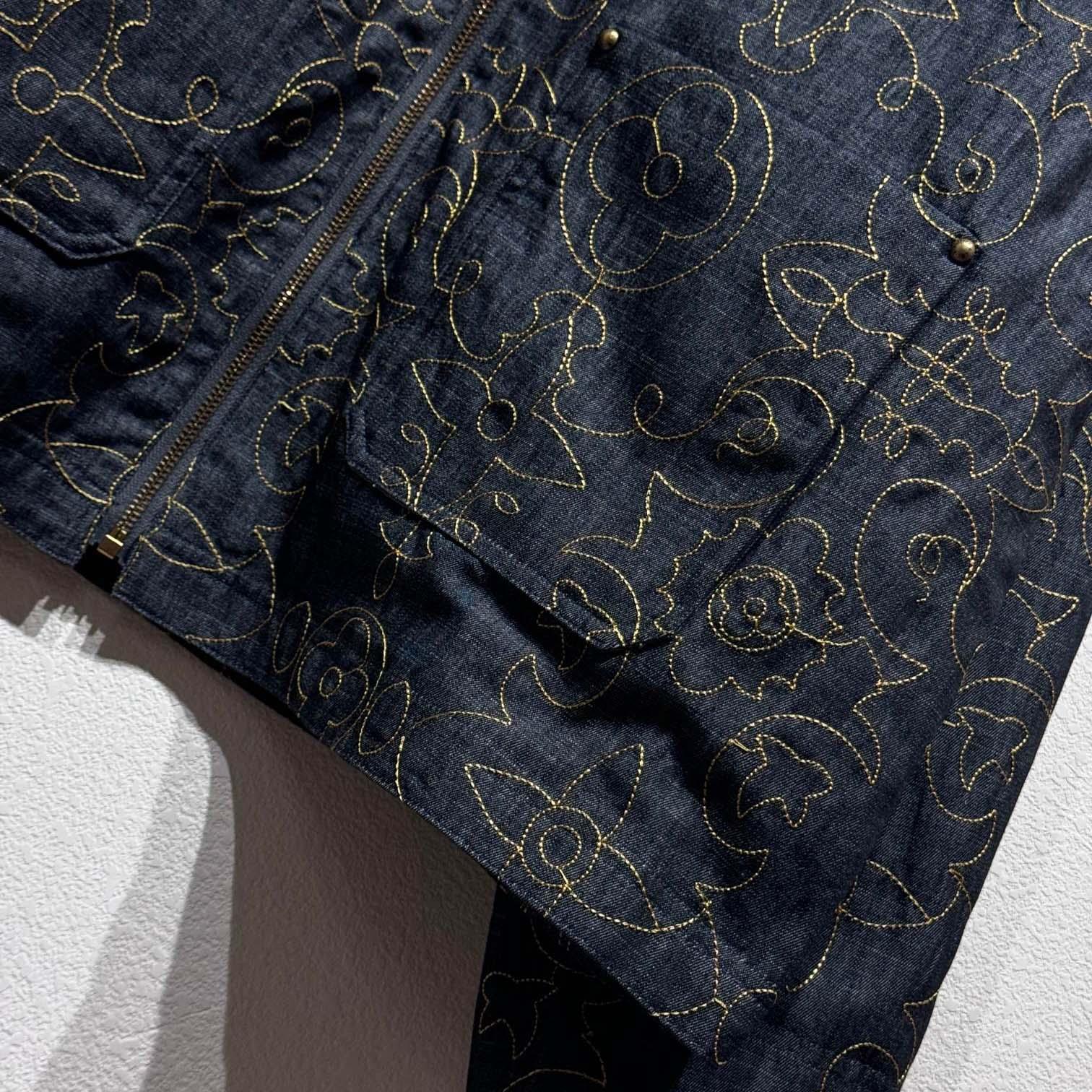 Louis Vuitton Embroidered Denim Workwear Jacket   - DesignerGu