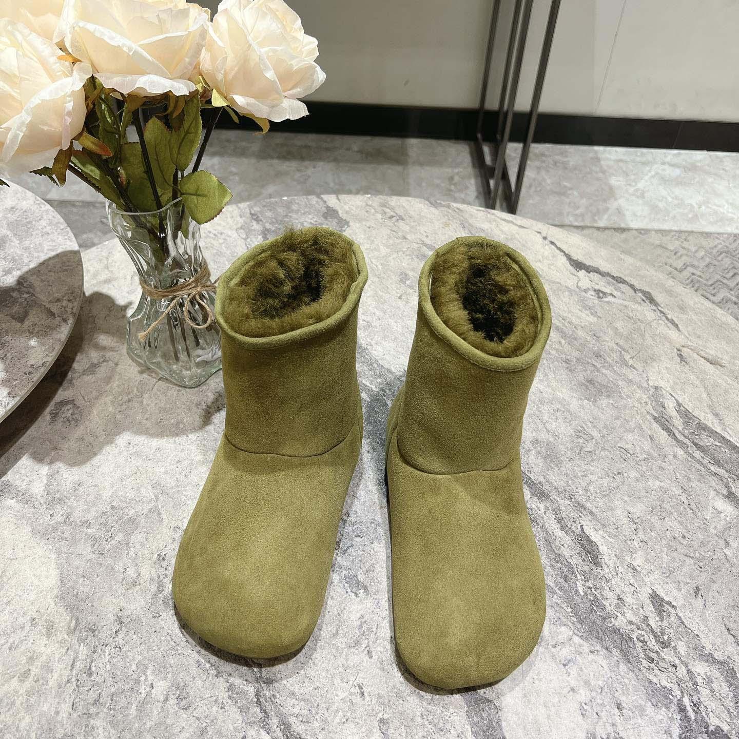 Loewe Lago Boot In Suede And Shearling - DesignerGu